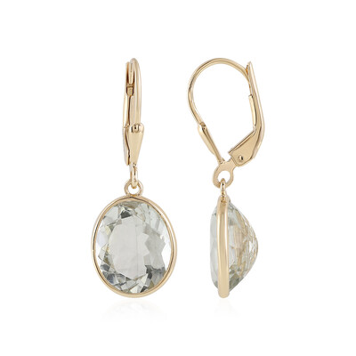 Green Amethyst Silver Earrings