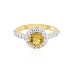 Yellow Beryl Silver Ring