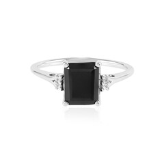 Black Spinel Silver Ring