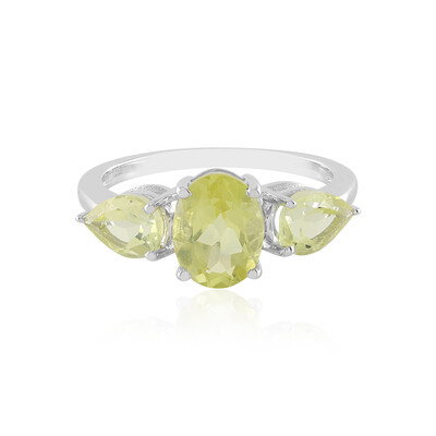 Lemon Quartz Silver Ring