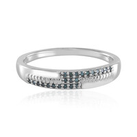 I2 Blue Diamond Silver Ring