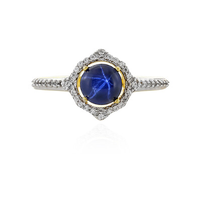 Blue Star Sapphire Silver Ring