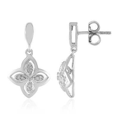 I2 (I) Diamond Silver Earrings