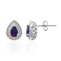 Zambian Amethyst Silver Earrings