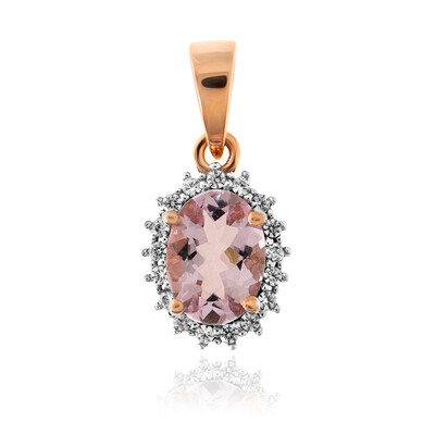 9K Unheated Pink Beryl Gold Pendant