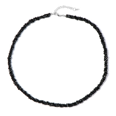 Black Spinel Silver Necklace