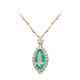 10K AAA Zambian Emerald Gold Necklace