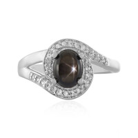 Black Star Sapphire Silver Ring