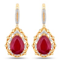 9K Madagascar Ruby Gold Earrings (SUHANA)