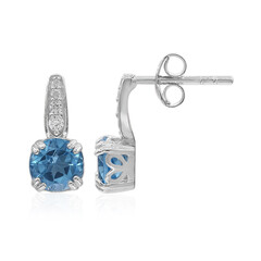 Swiss Blue Topaz Silver Earrings