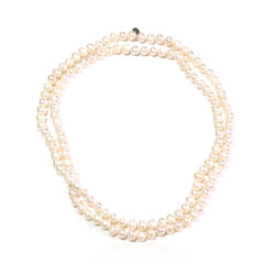 White Freshwater Pearl Silver Necklace (TPC)