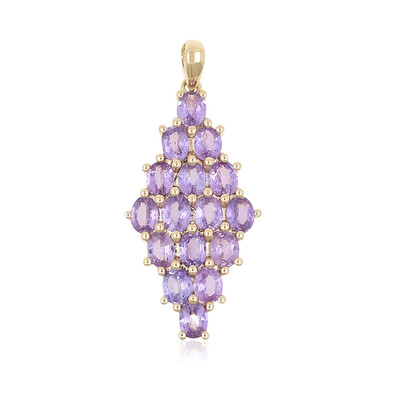 9K Unheated Ceylon Purple Sapphire Gold Pendant