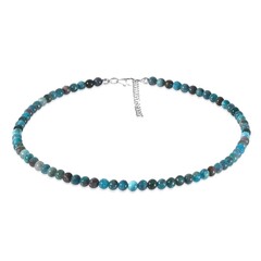 Neon Blue Apatite Silver Necklace