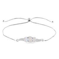 Rainbow Moonstone Silver Bracelet