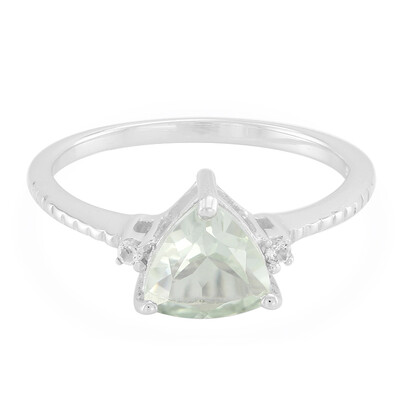 Green Amethyst Silver Ring