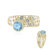 9K Swiss Blue Topaz Gold Ring (Ornaments by de Melo)