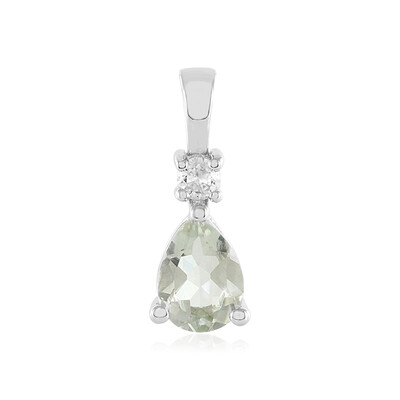 Green Amethyst Silver Pendant