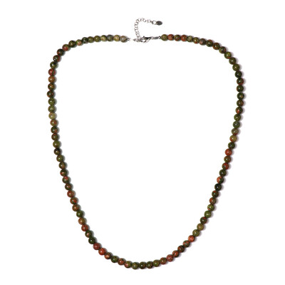 Unakite Silver Necklace