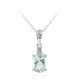 Green Amethyst Silver Necklace