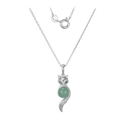 Green Aventurine Silver Necklace