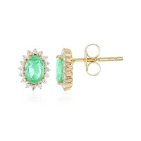 9K Colombian Emerald Gold Earrings