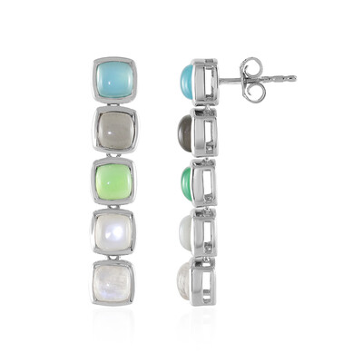 Aqua Chalcedony Silver Earrings (KM by Juwelo)