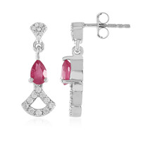 Madagascar Ruby Silver Earrings