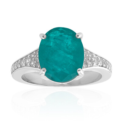 Blue Green Quartz Silver Ring