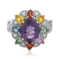 Bolivian Amethyst Silver Ring