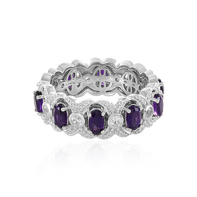 Zambian Amethyst Silver Ring (Dallas Prince Designs)