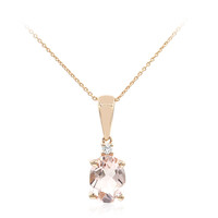 10K AAA Morganite Gold Necklace