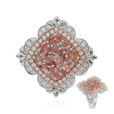 Padparadscha Sapphire Silver Ring (Dallas Prince Designs)