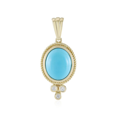 9K Sleeping Beauty Turquoise Gold Pendant