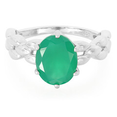 Green Chalcedony Silver Ring