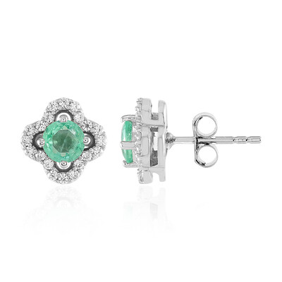 Russian Emerald Silver Earrings