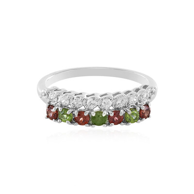 Green Zircon Silver Ring