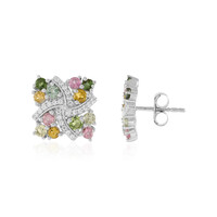 Fancy Tourmaline Silver Earrings