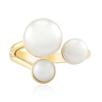 White Freshwater Pearl Silver Ring (TPC)