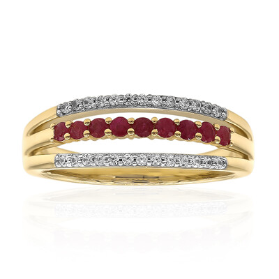 9K Red Beryl Gold Ring