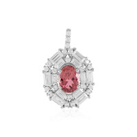 Pink Tourmaline Silver Pendant