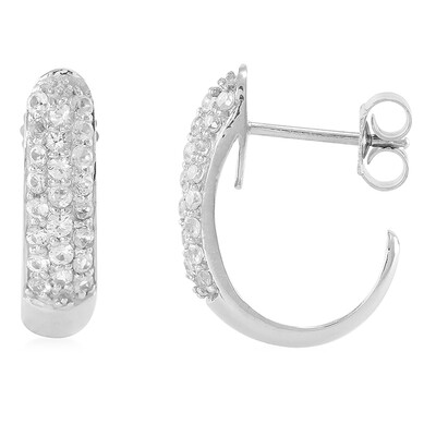 White Sapphire Silver Earrings