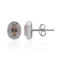 Morganite Silver Earrings