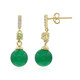 Green Onyx Silver Earrings