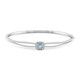 Blue Zircon Silver Bangle