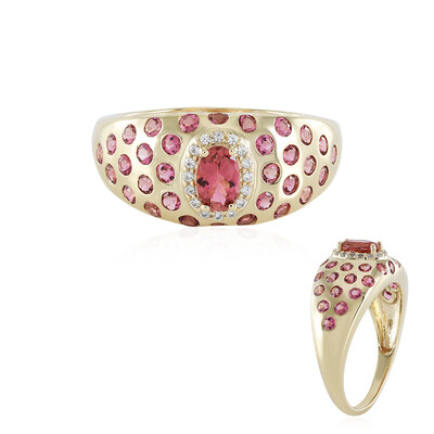 9K Nigerian Pink Tourmaline Gold Ring (Adela Gold)