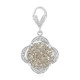 Platinum Glitter Quartz Silver Pendant