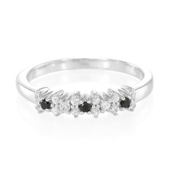 Black Spinel Silver Ring