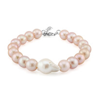 White Freshwater Pearl Silver Bracelet (TPC)