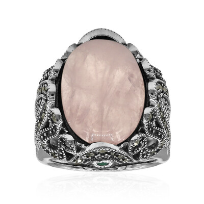 Rose Quartz Silver Ring (Annette classic)