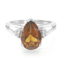 Cognac Quartz Silver Ring